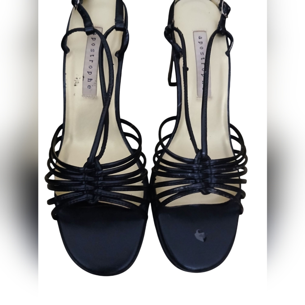Apostrophe Black Strappy Women Sandals Size 8